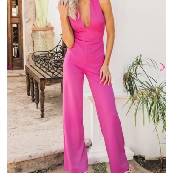 Other - Pink Lily Crazy for Your Love Pink Jumpsuit